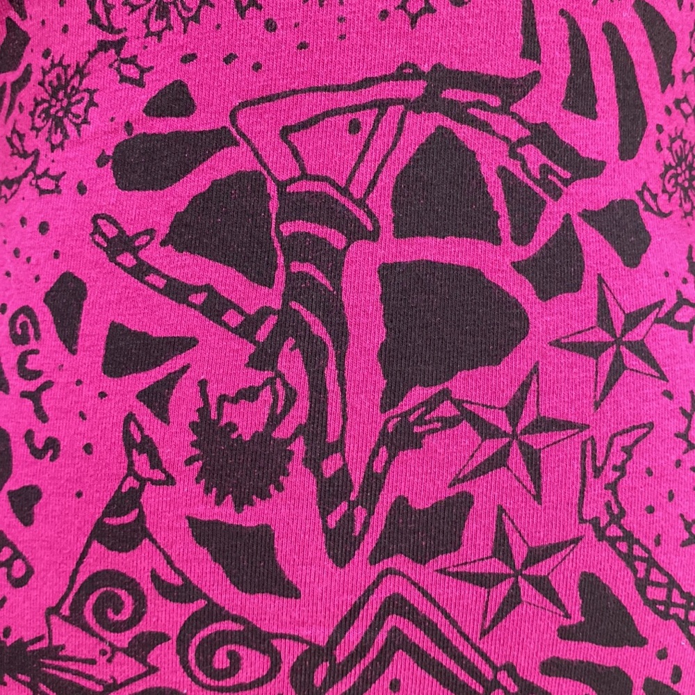 Vintage Y2K ⭐️🖤 Betsey Johnson Fuchsia Tattoo Pencil Dress, NWT, Size Small - Picture 8 of 8